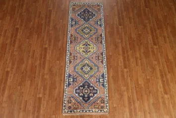 Geometric Heriz Serapi Runner Rug 3x8