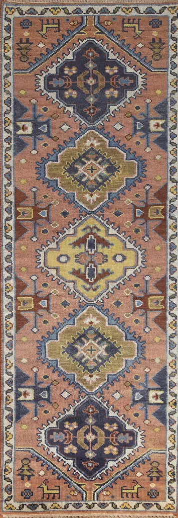 Geometric Heriz Serapi Runner Rug 3x8