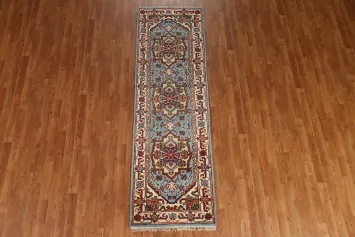 Geometric Heriz Serapi Runner Rug 3x8