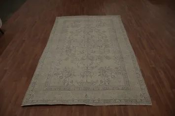 Distressed Muted Tabriz Persian Area Rug 6x10