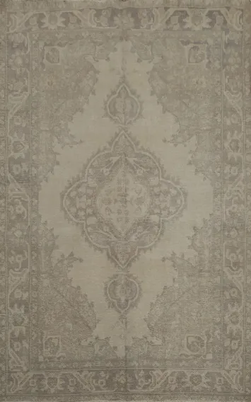 Distressed Tabriz Persian Area Rug 6x9