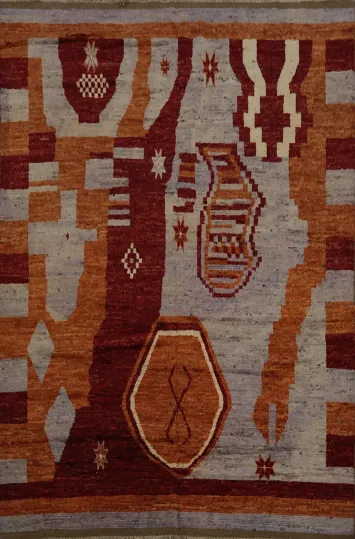 Vibrant Pattern and Earthy Colors Moroccan Area Rug 8x10