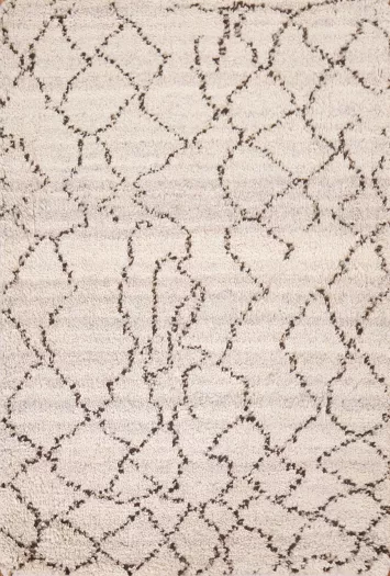 Hand-Knotted Moroccan Wool Rug 2x3