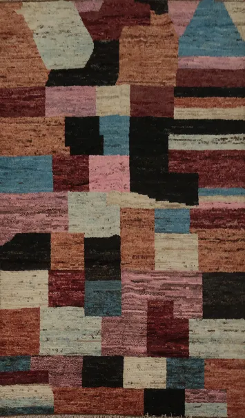 Geometric Moroccan Wool Area Rug 6x10