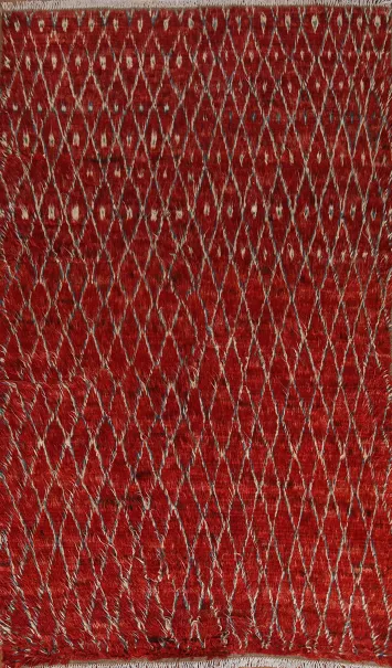 Trellis Moroccan Red Area Rug 7x10