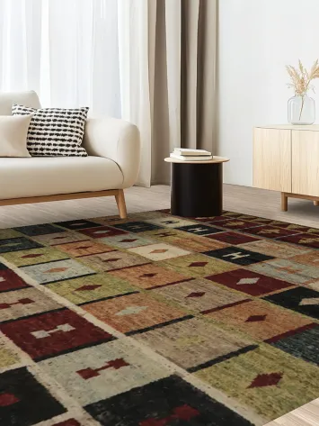 Southwest Mosaic Moroccan Area Rug 8x10 Style & Warm Earthy Tones