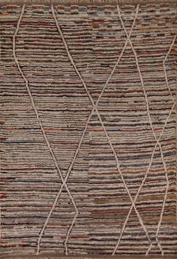 Handmade Wool Moroccan Area Rug 6x8