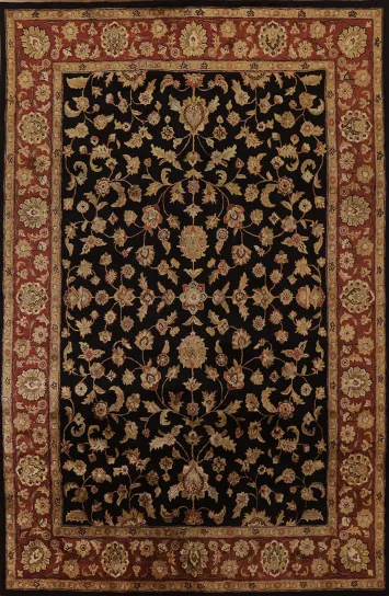 Black Floral Large Agra Indian Large