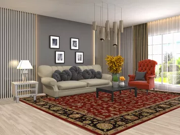 All-Over Floral Agra Indian Area Rugs