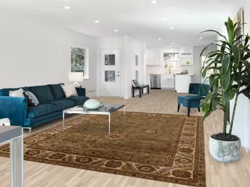 All-Over Green Floral Agra Indo Area Rugs