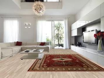 Red Geometric Agra Indo Area Rugs