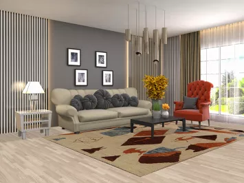 Geometric Moroccan Wool Area Rug 7x10