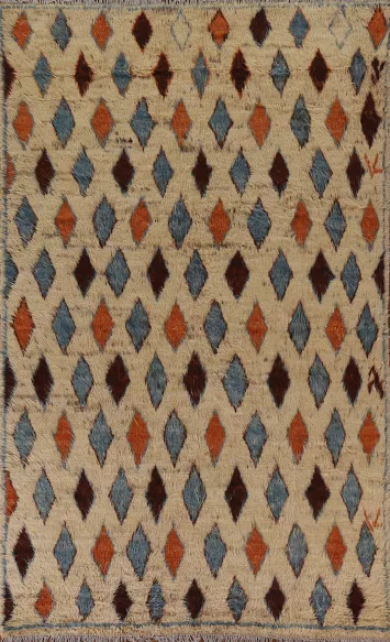Geometric Moroccan Wool Area Rug 7x10