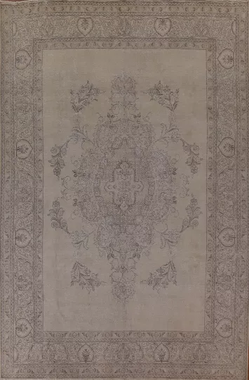 Distressed Wool Tabriz Persian Area Rug 10x13