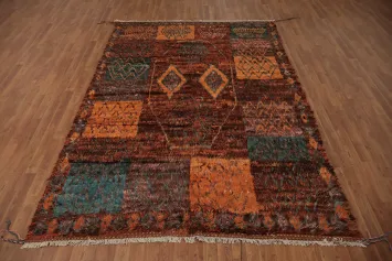 Geometric Wool Moroccan Area Rug 7x10