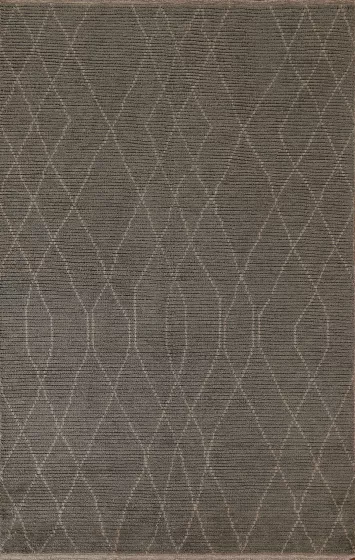 Green Trellis Wool Moroccan Area Rug 6x8