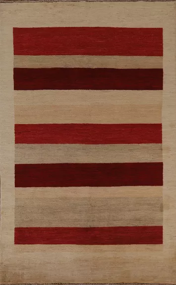 Striped Gabbeh Kashkoli Oriental Area Rug 6x8