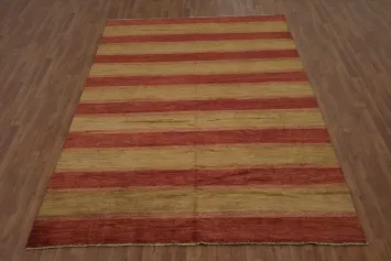 Striped Gabbeh Kashkoli Oriental Area Rug 6x9