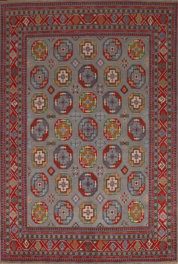 Geometric Kazak Vegetable Dye Area Rug 8x10