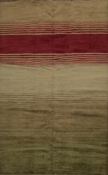 Striped Gabbeh Kashkoli Modern Area Rug 6x8