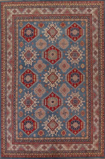 Vegetable Dye Kazak Light Blue Area Rug 9x12