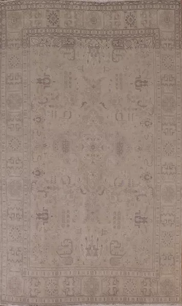 Distressed Muted Tabriz Persian Area Rug 6x10