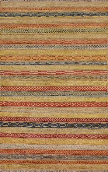Gabbeh Kashkoli Striped Area Rug 3x5