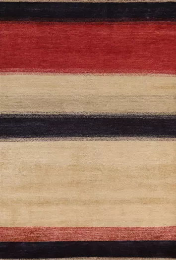 Striped Gabbeh Kashkoli Area Rug 5x7