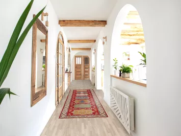 Red Wool Kazak Pakistani Runner Rug 3x11