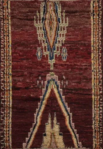 Vibrant Moroccan Area Rug 5x6 with Geometric Patterns