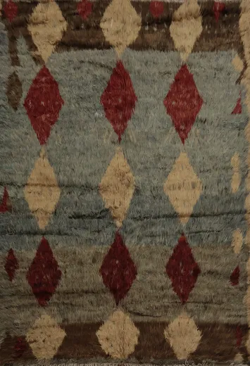 Moroccan Berber Area Rug 8x10 Featuring Timeless Diamond Motifs
