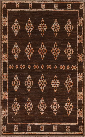 Geometric Moroccan Brown Area Rug 5x8