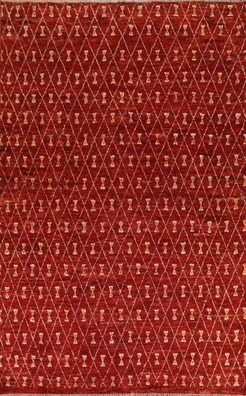 Geometric Moroccan Wool Area Rug 7x10