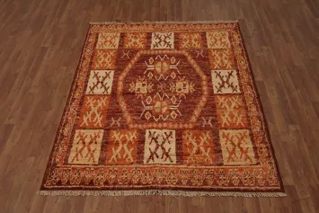 Artisan Crafted Moroccan Area Rug 5x7 in Warm Tones Home Decor