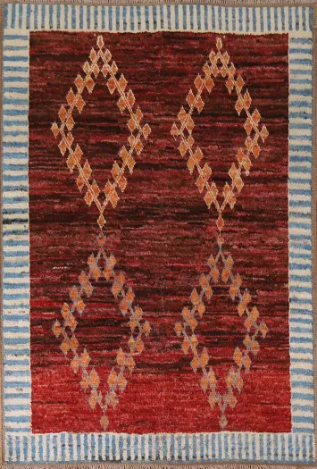 Geometric Moroccan Wool Area Rug 6x8