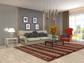 All-Over Moroccan Wool Area Rug 7x10