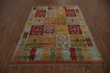 Handcrafted Moroccan Area Rug 7x10 Featuring Bold Geometric Patterns