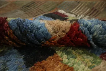 Checkered Moroccan Wool Area Rug 4x6