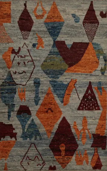 Eclectic Moroccan Area Rug 6x9 in Warm Tones for Any Room