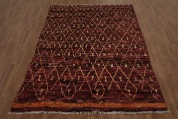 Elegant Moroccan Berber Area Rug 7x10 with Classic Diamond Design