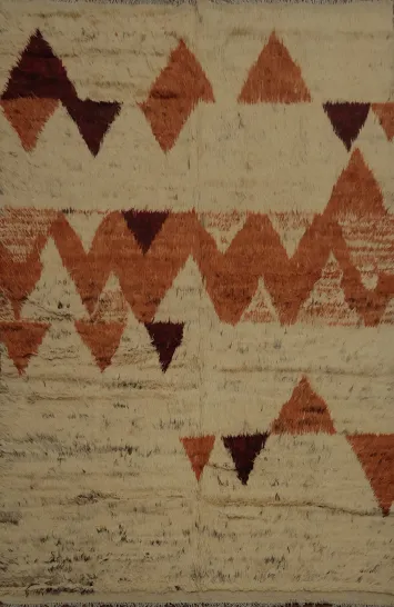 Handcrafted Moroccan Berber Area Rug 7x10 with Geometric Patterns