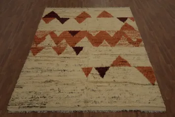 Handcrafted Moroccan Berber Area Rug 7x10 with Geometric Patterns