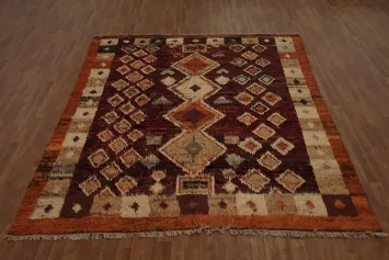 Moroccan Berber Area Rug 8x10 with Timeless Geometric Design