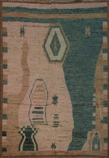 Timeless Geometric Moroccan Area Rug 8x10 in Muted Earthy Colors