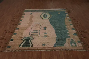 Timeless Geometric Moroccan Area Rug 8x10 in Muted Earthy Colors