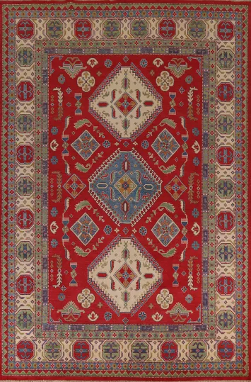 Geometric Kazak Handmade Area Rug 9x12