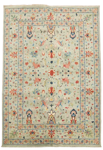 Gray Wool Kazak Handmade Area Rug 7x10
