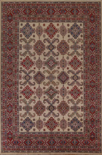 Ivory Kazak Geometric Area Rug 9x12