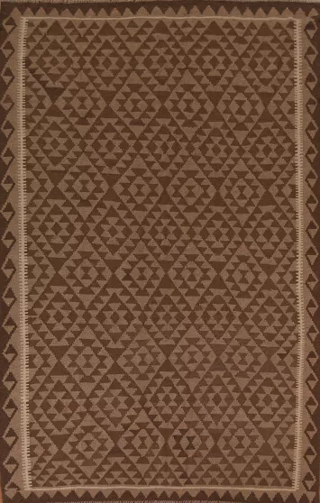 Geometric Kilim Hand Woven Area Rug 7x10