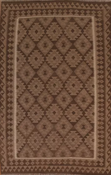 Brown Kilim Oriental Area Rug 7x10